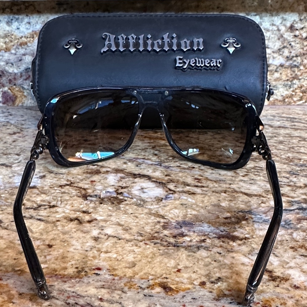Affliction Eyewear KNOX Sunglasses - Black Gunmetal BKGU w/case - Picture 4 of 10
